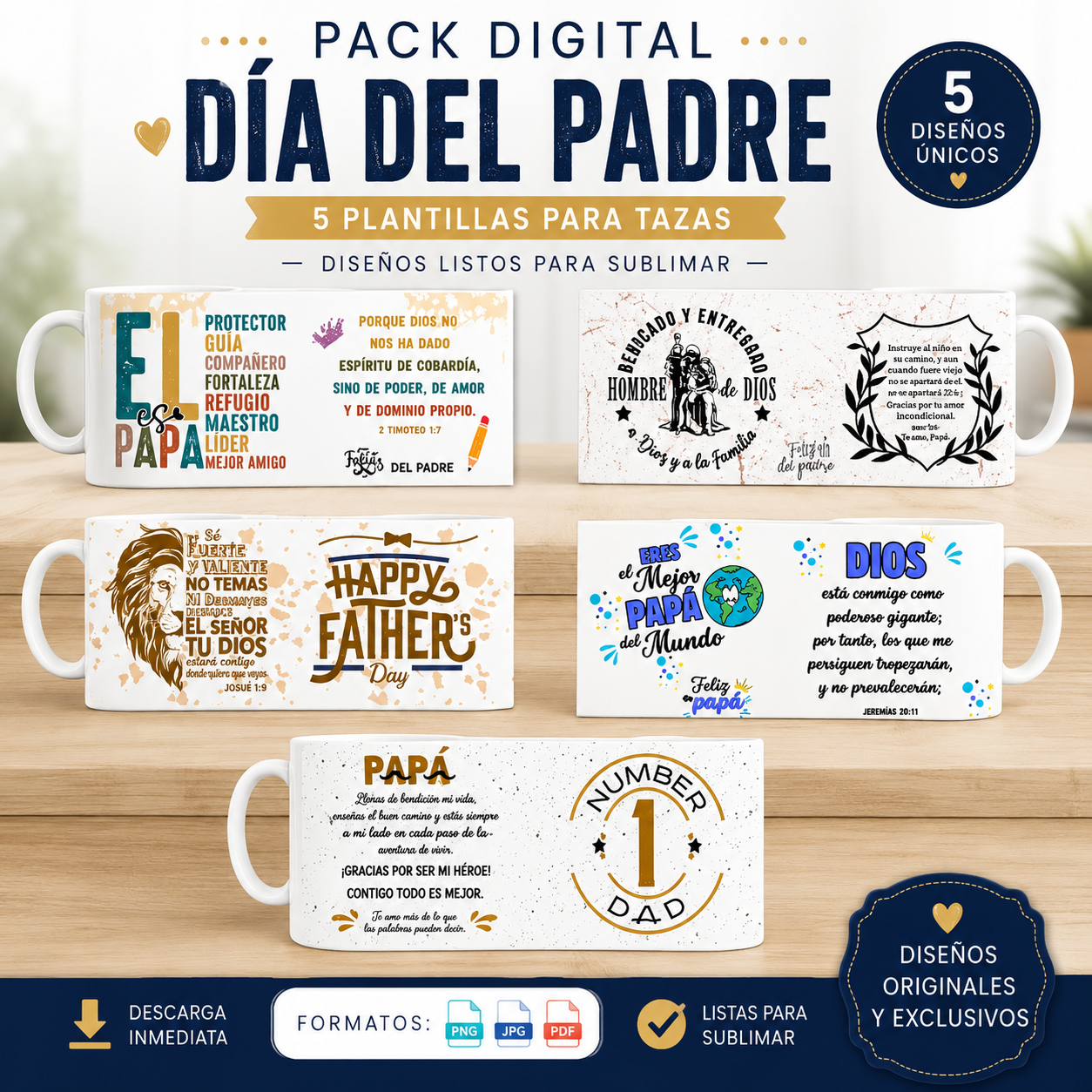 PACK DE 5 PANTILLAS